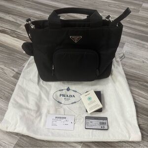BNWT Prada Re-Nylon Tote Bag with Strap and Pouch